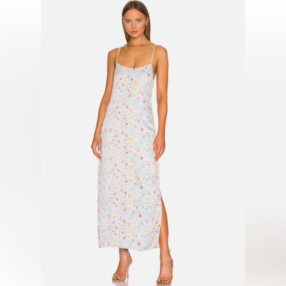 NWOT Something Navy Pastel Floral Maxi Dress - Picture 2 of 13